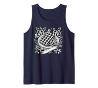 Waffle Tattoo Art Style, Amor Dulces Camiseta sin Mangas