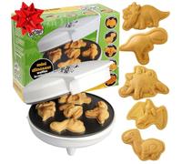 Waffle Wow! Dinosaurio Mini máquina para Hacer gofres - Haga Que el Desayuno Sea Divertido y Fresco para niños y Adultos con panqueques novedosos - Waffler eléctrico Antiadherente
