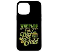 Waffles Over Gold Juego de palabras divertido para el desayuno Carcasa para iPhone 13 Pro Max