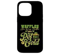Waffles Over Gold Juego de palabras divertido para el desayuno Carcasa para iPhone 14 Pro Max