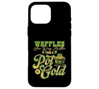 Waffles Over Gold Juego de palabras divertido para el desayuno Carcasa para iPhone 16 Pro Max