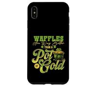 Waffles Over Gold Juego de palabras divertido para el desayuno Carcasa para iPhone XS Max
