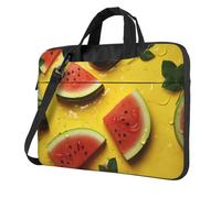 WAFICAC Bolso para portátil para hombre y mujer, color amarillo con estampado de sandías, bolso de hombro para portátil con correa y asa, maletín ligero para ordenador.