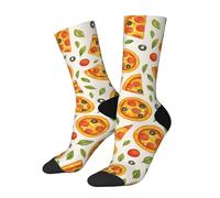 WAFICAC Calcetines deportivos divertidos con diseño de pizza y hojas, informales y alocados, para hombre y mujer.
