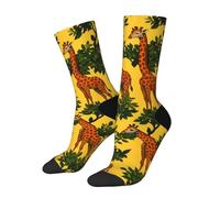 WAFICAC Calcetines divertidos con diseño de jirafa y árbol, novedosos y divertidos, informales y alocados, para hombres y mujeres.
