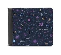 WAFICAC Cartera de Cuero con diseño de Galaxia, matemáticas, Ecuaciones, geometría y Ciencia, Tarjetero, Monedero de Bolsillo para Hombre y Mujer.