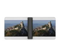 WAFICAC Cartera Plegable de Cuero con diseño del Castillo de San Marino para Hombre y Mujer, Monedero Compacto con Ranuras para Tarjetas.