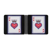 WAFICAC Cartera Plegable King of Spades K Poker para Hombre y Mujer, de Cuero, compacta, con Ranuras para Tarjetas.