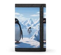 WAFICAC Cartera Triple para Hombre, Monedero Penguin Antarctica Ice, Tarjetero Delgado con Clip para Billetes y 8 Ranuras para Tarjetas.