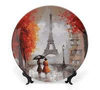 WAFICAC decorativo de cerámica con la Torre Eiffel de París. decorativo personalizado de porcelana fina con soporte de exhibición. Ideal para la decoración del hogar. 18 cm (7 pulgadas).