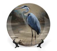 WAFICAC decorativo de cerámica, decorativo de porcelana fina, personalizado de la colección de cerámica Heron con soporte de exhibición, s para exhibir en vitrinas para decoración del