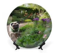 WAFICAC decorativo de cerámica, decorativo de porcelana fina, personalizado de la colección de cerámica Dod in the Garden con soporte de exhibición, s para vitrina para decoración d