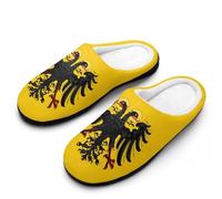 WAFICAC Pantuflas de algodón con diseño de bandera del Sacro Imperio Romano Germánico para hombre, cómodas pantuflas de espuma viscoelástica para interiores y exteriores.