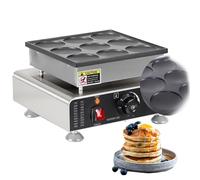 Waflera de acero inoxidable de 850 W, prensa eléctrica antiadherente de 9 tazas con temperatura ajustable y temporizador para panqueques y aperitivos