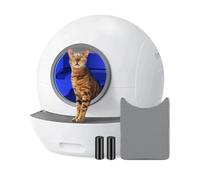 WAFOHSR Caja De Arena Automática 80 L For Gatos, con Recordatorio por Aplicación, Inteligente Autolimpieza, Bandeja Cerrada Protección UV, Productos Multifuncionales For Mascotas Secado RáPido