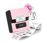 WAFOHSR Impresora De Etiquetas De Código De Barras, Impresora Térmica Bluetooth De 3 Pulgadas For Uso Doméstico Y Empresarial, Compatible con Teléfono Y PC FáCil De Usar(Pink)