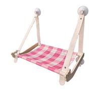 WAFOHSR Lindas Camas Colgantes For Gatos, Percha Plegable For Ventana De Gato For Alféizar, Estantes For Mascotas, Hamaca For, Rodamiento 20kg, Accesorios For Hamaca para Gatos(A - Pink)