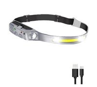 WAFOHSR Linterna Frontal Recargable con Batería Integrada, 5 Modos De Iluminación, Faro Inducción Superbrillante, LED COB, Resistente Al Agua, 1 Ud./2 Uds IluminacióN Brillante(A-1PC)
