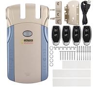 WAFU Inalámbrico Invisible, Cerradura Electrónica Control Remoto Sin Llave Toque Bloqueado Desbloqueo de Amplificador (Tipo D) (Oro)