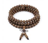 Wafuesh 108 Cuentas de Oración Pulsera Mala, Madera Natural Budista Tibetano Buda Meditación Collar mala pulsera, Protección y Armonía en Mantras, Yoga y Regalos Espirituales