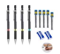 Wafuesh Portaminas Automático 0,3 Mm, 0,5 Mm, 0,7 Mm Y 0,9 Mm, Set De 4 Piezas Con Recambios De Plomo HB, Ideal Para Sketching, Dibujo E Ilustración, Incluye Gomas De Borrar