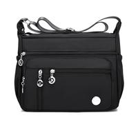 Wafybsre Bolsos cruzados para mujer, con múltiples bolsillos, bolsa de hombro, bolsa de mensajero, bolso cruzado para mujer, Black, 28x12x20cm