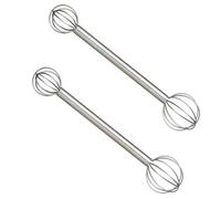WAGHAVEN Cucharas japonesas de acero inoxidable de doble cabeza para mezclar sopa, batidor de medición para cocina y mezcla, agitador de medición