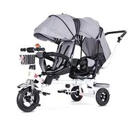 WAGLOS Sillas gemelares Triciclo Gemelo portátil Marco de Acero al Carbono Cochecito Doble con Dosel Cochecito Doble Cochecito de bebé Ligero portátil