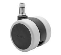 WAGNER 01007661 - Ruedas giratorias para silla de oficina, diseño suave, diámetro de 60 mm, altura de construcción 65 mm, freno intervalo, pasador de 11 x 20 mm, capacidad de carga de 50 kg