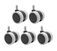 WAGNER 02007661 - Juego de ruedas giratorias para silla de oficina (5 piezas, diámetro de 60 mm, altura de 65 mm, freno intervalo, pasador de 11 x 20 mm, capacidad de carga de 50 kg/rollo)