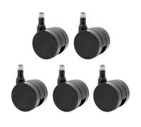 WAGNER 02173561 - Juego de ruedas para silla de oficina (5 piezas, 50 mm de diámetro, 55 mm de altura, con freno intervalo, pasador de 11 x 20 mm, capacidad de carga de 50 kg/rollo)