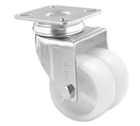 WAGNER 03125201 - Rueda doble (diámetro: 50 mm, altura de 75 mm, acero galvanizado, placa atornillable de 60 x 60 mm, capacidad de carga 70 kg)