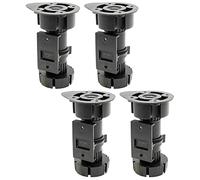 Wagner 12041500 - Juego de 4 Patas Ajustables para Cocina (plástico, diámetro de 57 x 96-166 mm, con Placa atornillada), Color Negro
