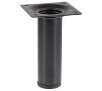 Wagner 12101001 Classic Retro - Pata para Muebles (diámetro: 30 x 100 mm, Placa de atornillado integrada 60 x 60 mm, Rosca Interior de 10 mm, Acero Recubierto de Polvo), Color Negro