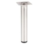 Wagner 12112001 Classic Retro - Pata para Muebles (diámetro: 30 x 200 mm, Placa de atornillado integrada 60 x 60 mm, Rosca Interior de 10 mm, Acero con Acabado en Acero Inoxidable