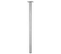 Wagner 12126001 Classic Retro - Pata para Muebles (diámetro: 30 x 600 mm, Placa de atornillado integrada 60 x 60 mm, Rosca Interior de 10 mm, Acero Recubierto de Polvo de Aluminio y Plata - 12126001)