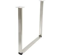 Wagner 12501201 - Patas de Muebles (Marco en U, diámetro de 50 x 720 x 700 mm, Rosca Interior de 10 mm de diámetro, Incluye Dos Placas atornillables de 90 x 90 mm, Acero Inoxidable Industrial)