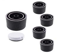 Wagner 15881899 - Juego de Patas para Muebles (4 Piezas, diámetro de 30 x 20 mm, plástico Negro, Incluye Deslizador QuickClick® de 25 mm de diámetro)