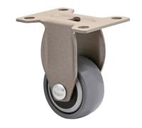 WAGNER - 3C - Rueda fijas de diseño/ruedas de transporte/ruedas para muebles - gris, banda de rodadura blanda, diámetro Ø 25 mm, capacidad de carga 12 kg - 01242801