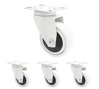 WAGNER - 3C - Rueda giratoria de diseño/rueda de transporte/rueda para muebles - blanca, banda de rodadura blanda, diámetro Ø 75 mm, rodamiento de bolas, capacidad de carga 75 kg - 01227601