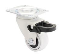 WAGNER - 3C - Rueda giratoria de diseño/rueda de transporte/rueda para muebles - blanca, banda de rodadura blanda, diámetro Ø 25 mm, freno, capacidad de carga 12 kg - 01232601
