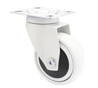 WAGNER - 3C - Rueda giratoria de diseño/rueda de transporte/rueda para muebles - blanca, banda de rodadura blanda, diámetro Ø 75 mm, rodamiento de bolas, capacidad de carga 75 kg - 01227601