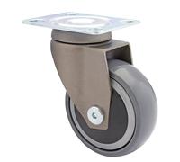 WAGNER - 3C - Rueda giratoria de diseño/rueda de transporte/rueda para muebles - gris, banda de rodadura blanda, diámetro Ø 75 mm, rodamiento de bolas, capacidad de carga 75 kg - 01227801