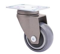 WAGNER - 3C - Rueda giratoria de diseño/rueda de transporte/rueda para muebles - gris, banda de rodadura blanda, diámetro Ø 50 mm, rodamiento de bolas, capacidad de carga 50 kg - 01225301