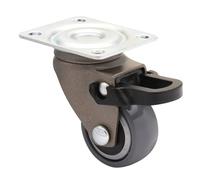 WAGNER - 3C - Rueda giratoria de diseño/rueda de transporte/rueda para muebles - gris, banda de rodadura blanda, diámetro Ø 25 mm, freno, capacidad de carga 12 kg - 01232801