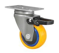 WAGNER - 3C - Rueda giratoria de diseño/rueda de transporte/rueda para muebles - multicolor, banda de rodadura blanda, diámetro Ø 50 mm, freno total, rodamiento de bolas, carga 50 kg - 01235001