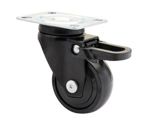 WAGNER - 3C - Rueda giratoria de diseño/rueda de transporte/rueda para muebles - negra, banda de rodadura blanda, diámetro Ø 50 mm, freno total, rodamiento de bolas, carga 50 kg - 01235201