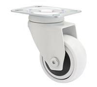 WAGNER - 3C - Rueda giratoria de diseño/rueda para muebles - blanca banda de rodadura blanda, Ø 50 mm, rodamiento de bolas, capacidad de carga 50 kg - 01225101