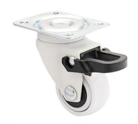 WAGNER design yourself 01232601 giratoria transporte/Rueda para muebles con freno, placa atornillada, Blanco, (Ø) 25 mm