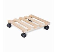 WAGNER design yourself Soporte con Ruedas para Plantas PALETTI 34 x 34 x 8 cm I Base para Plantas con Ruedas de Interior I Madera Maciza FSC,Haya Natural I Capacidad de Carga 100 kg I 20033501